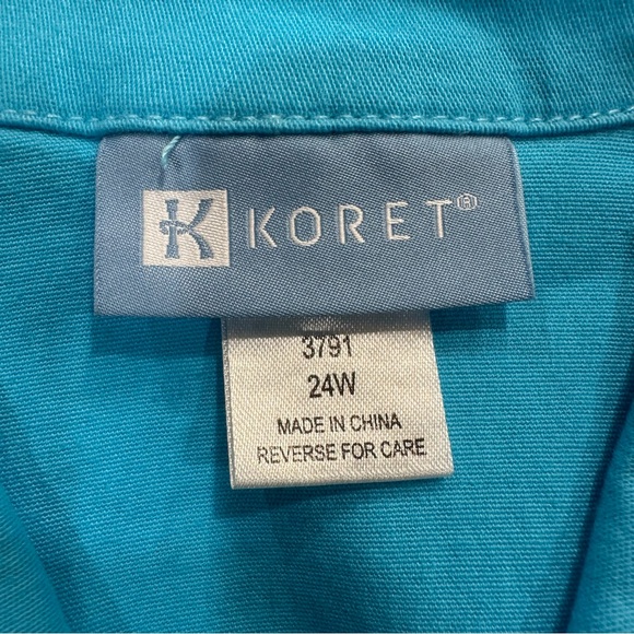 Koret Women's Light Blue Denim Vest Size 24W Teal Aquamarine Western Cottage - Picture 3 of 8